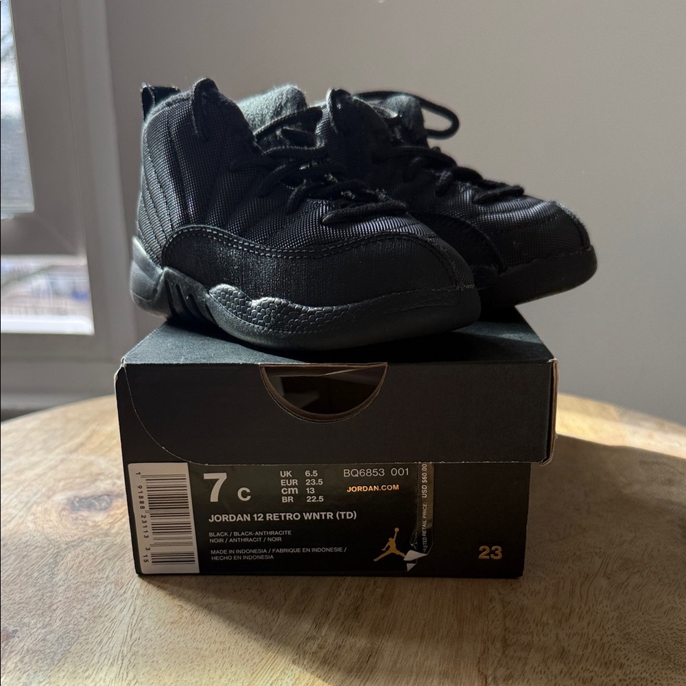 Jordan Kids Retro 12 Black Sneakers